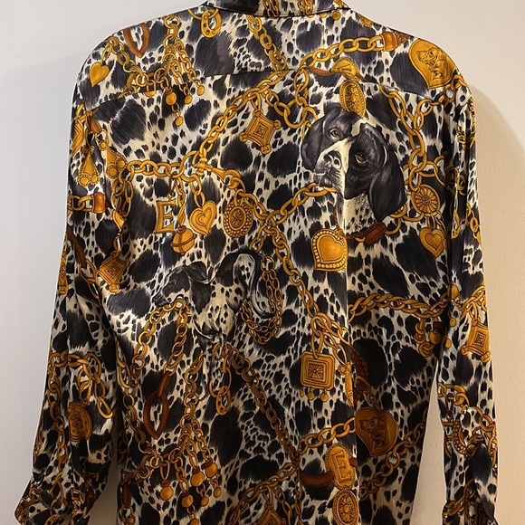 Vintage Escada Dog and Chain Silk Blouse - Picture 8 of 9